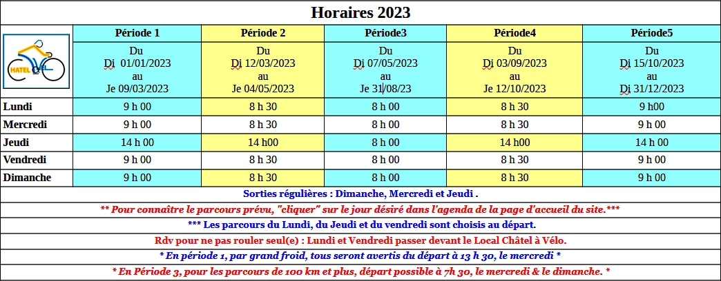 horaire 23